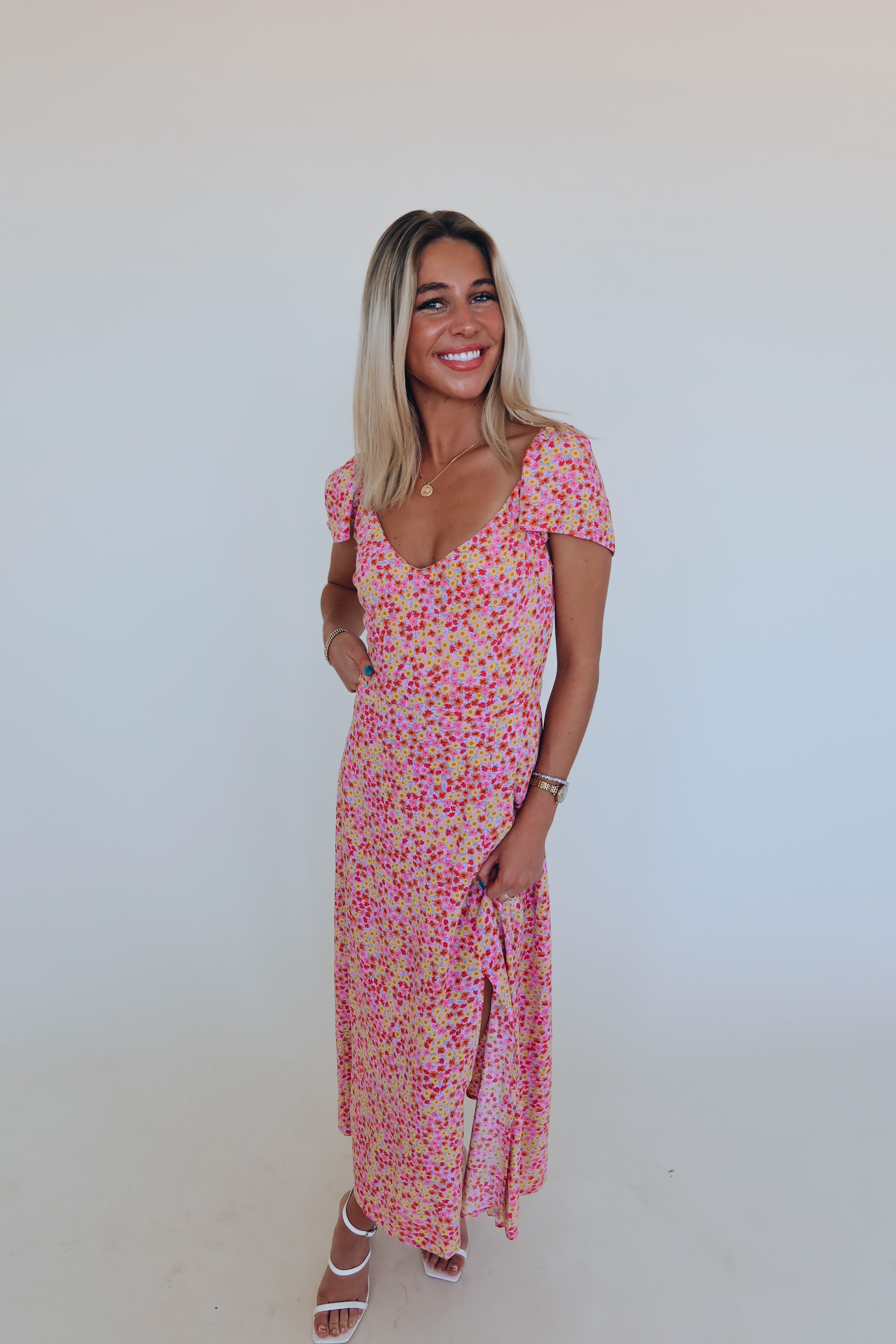 Poppy Flowers Midi Dress