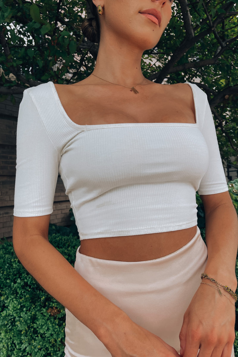 Gabby Ribbed Square Neck Top