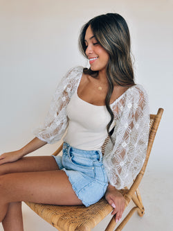 Georgia Balloon Sleeve Crop Top