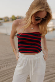 Sailor Striped Tube Top