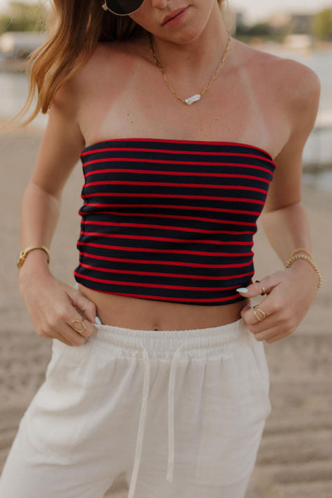 Sailor Striped Tube Top