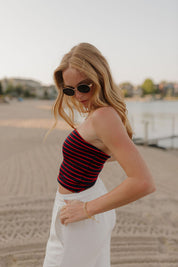 Sailor Striped Tube Top