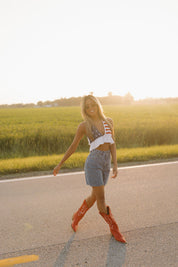Pearl Stars and Stripes Crochet Top