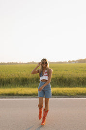 Pearl Stars and Stripes Crochet Top