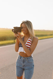 Pearl Stars and Stripes Crochet Top