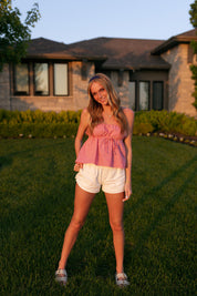 Layla Cherry Checkered Top