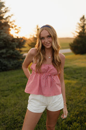 Layla Cherry Checkered Top