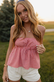 Layla Cherry Checkered Top