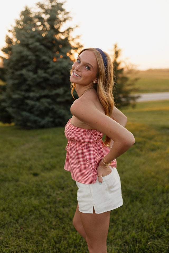 Layla Cherry Checkered Top