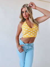 Kerrigan Daisy Print Halter Top