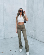 Ivory Sleeveless Knitted Crop