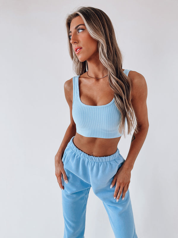 SALE :Tamy Baby Blue Cropped Tank