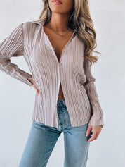 Cadence Semi Sheer Button Down Top