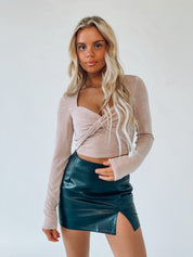 SALE :Chantelle Long Sleeve Crop In Taupe