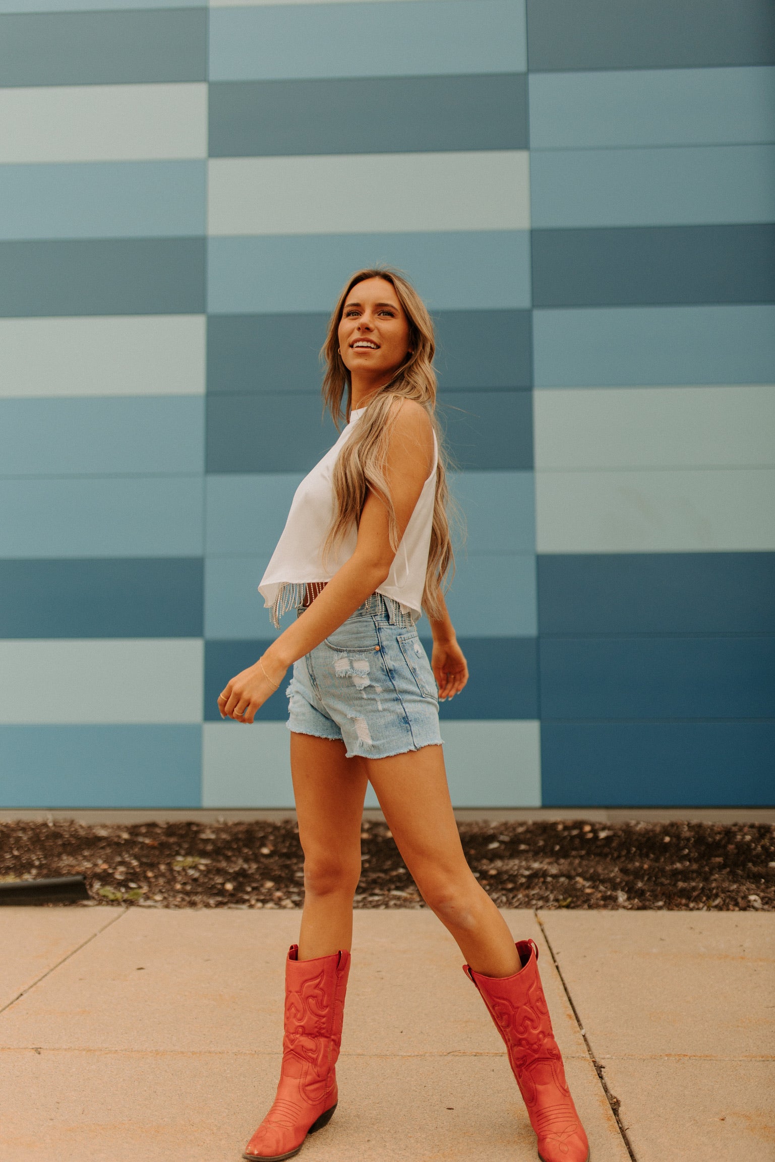 Laina Rhinestone Fringe Top