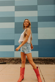 Laina Rhinestone Fringe Top