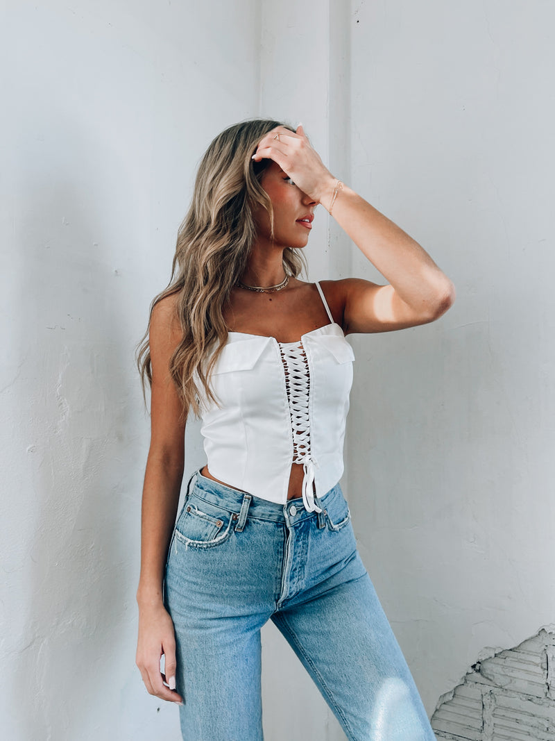 Ava Lace Up Top