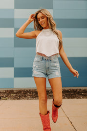 Laina Rhinestone Fringe Top