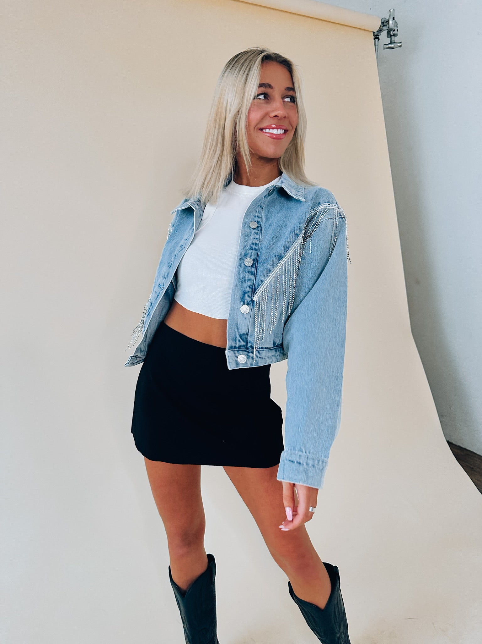 Ballerini Fringe Denim Jacket