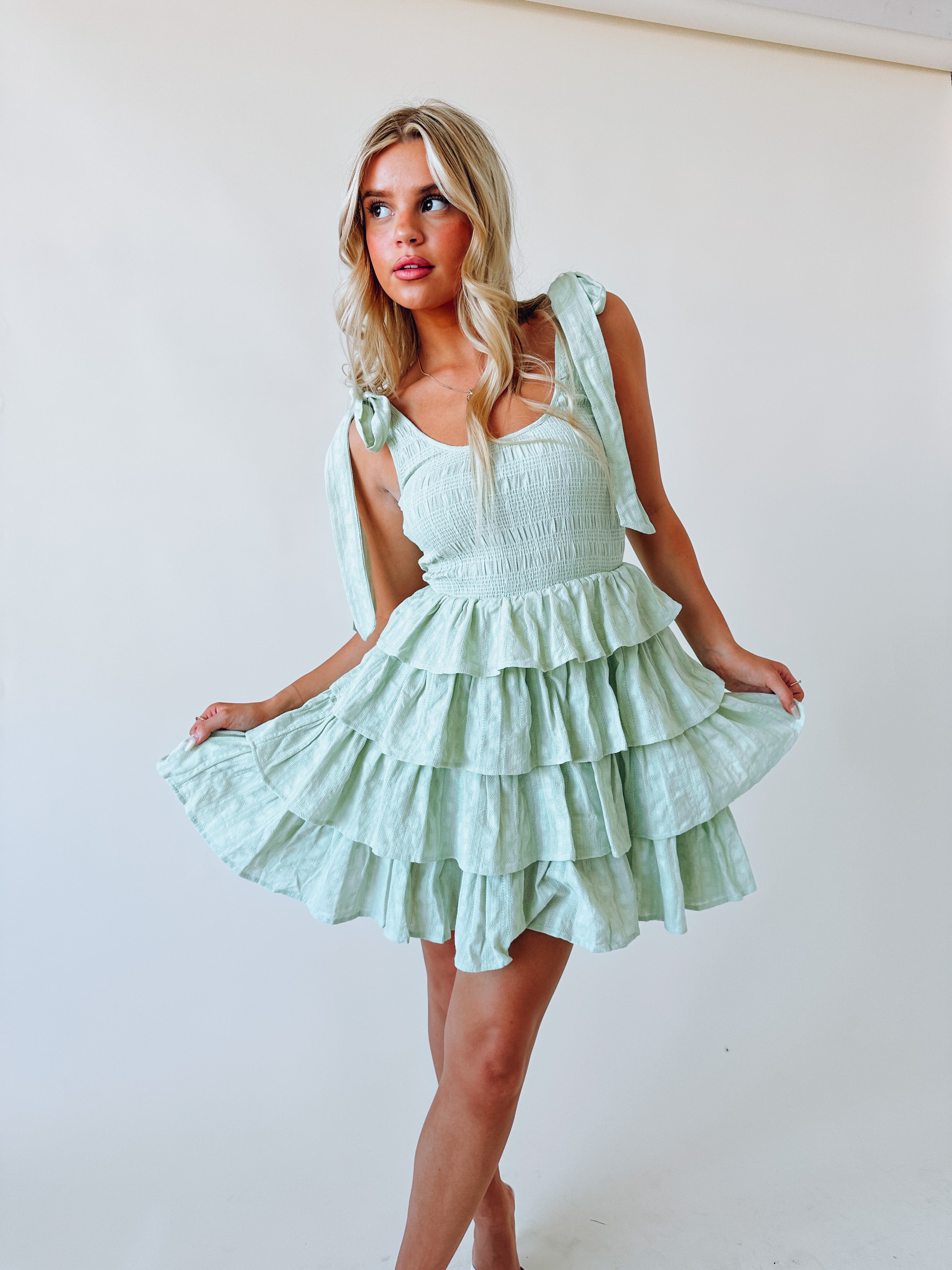 Saylor Tiered Ruffle Mini Dress – Madida Clothing Saylor Tiered Ruffle Mini Dress – Madida Clothing