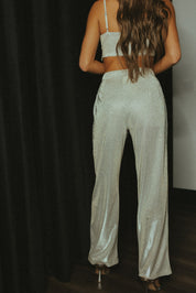 RESTOCKED :Champagne Sparkle Pleated Trouser