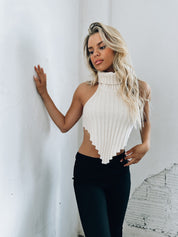 Sleeveless Turtleneck Crop Top