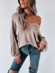 SALE :Emmett Mocha Long Sleeve Top