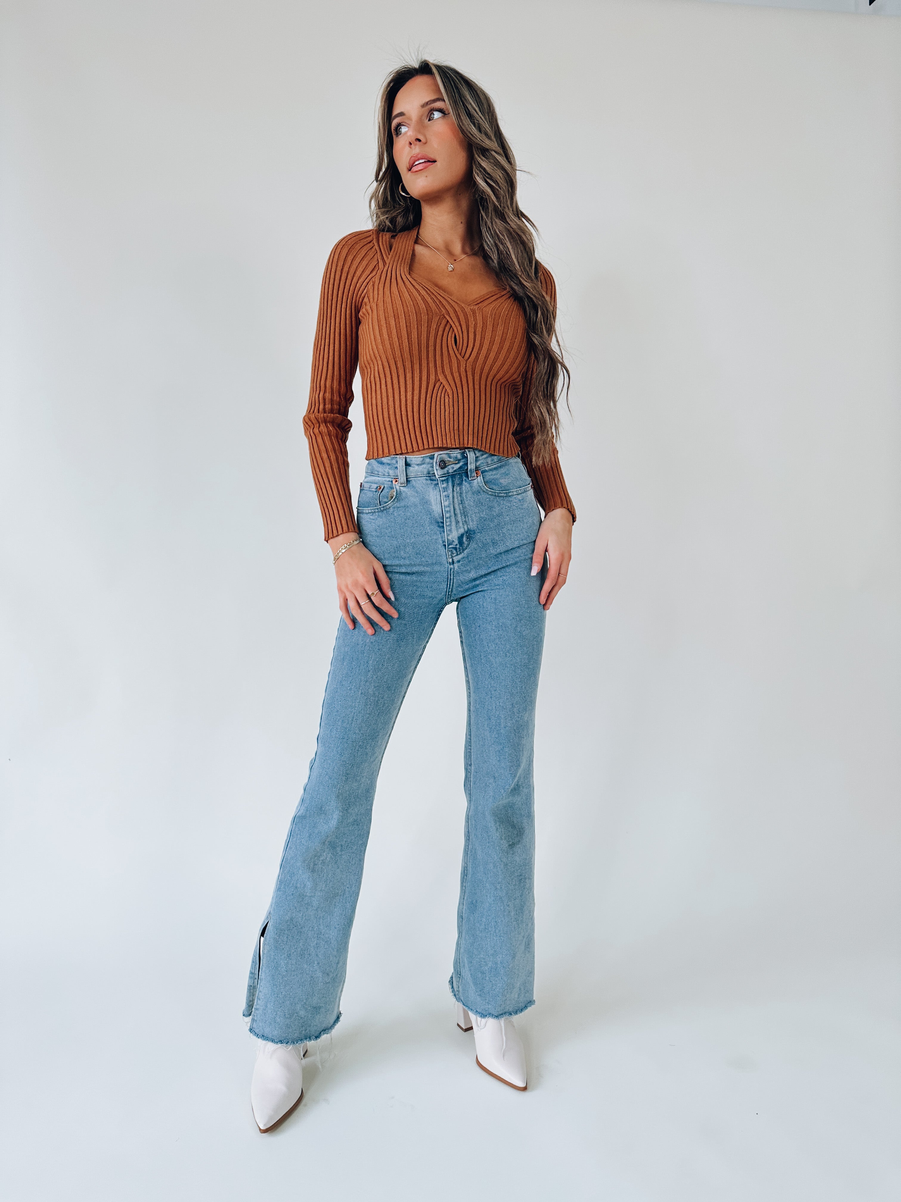 Toffee Knit Crop Top