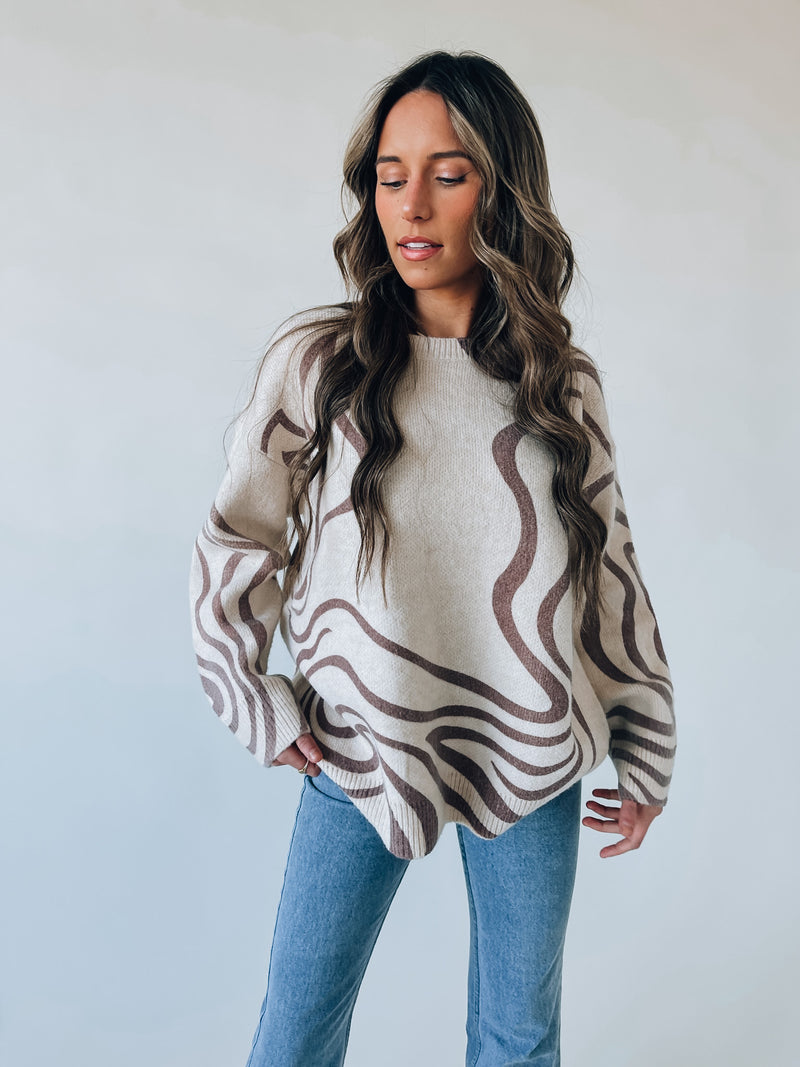 Wavy Oversized Cozy Sweater