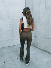 Karmen Flare Cargo Pant In Olive