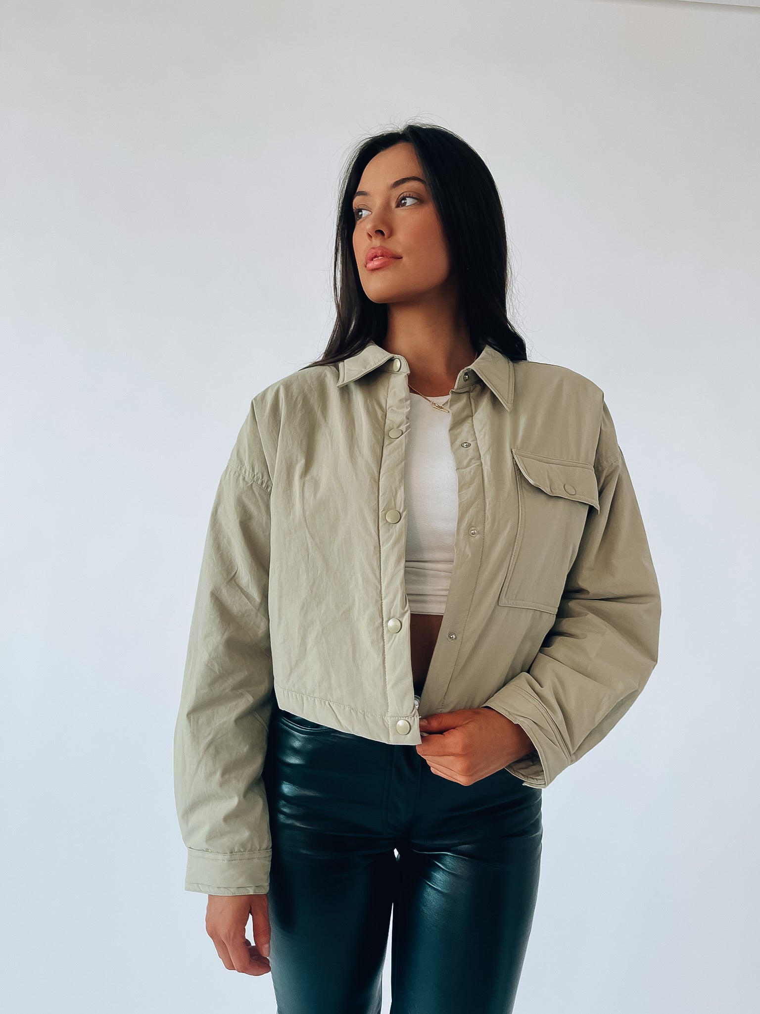 Paxton Sage Cropped Jacket