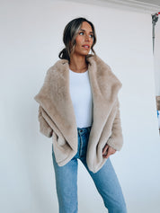 Almond Faux Fur Jacket