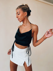 Aliza Gold Chain Halter Crop Top