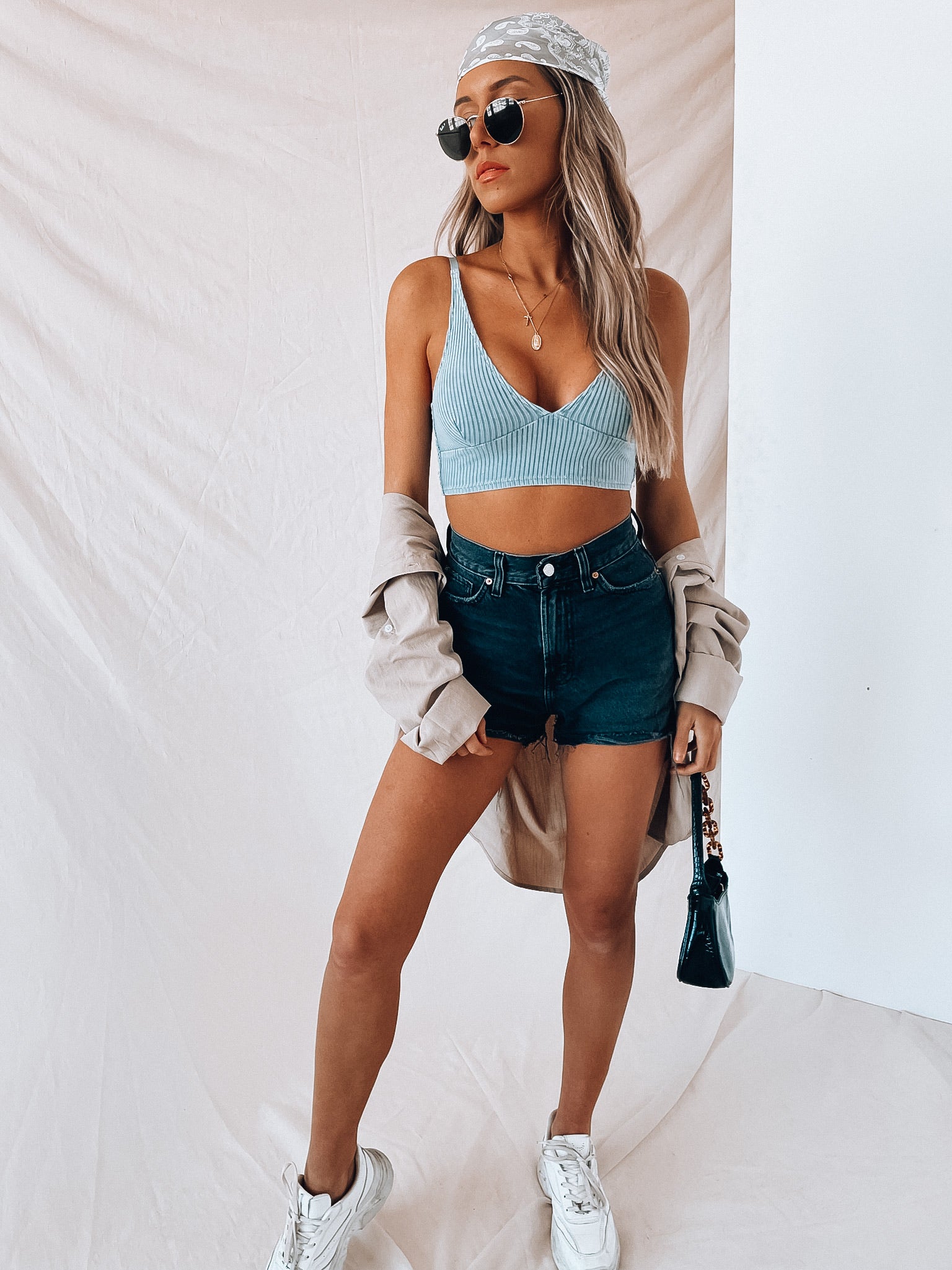 SALE :Blue Emersyn Crop Tank