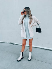 SALE: Girl At Home Sweater Dress In Grey