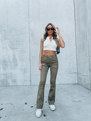 Ivory Sleeveless Knitted Crop