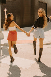 Stassi Red Leather Mini Skort