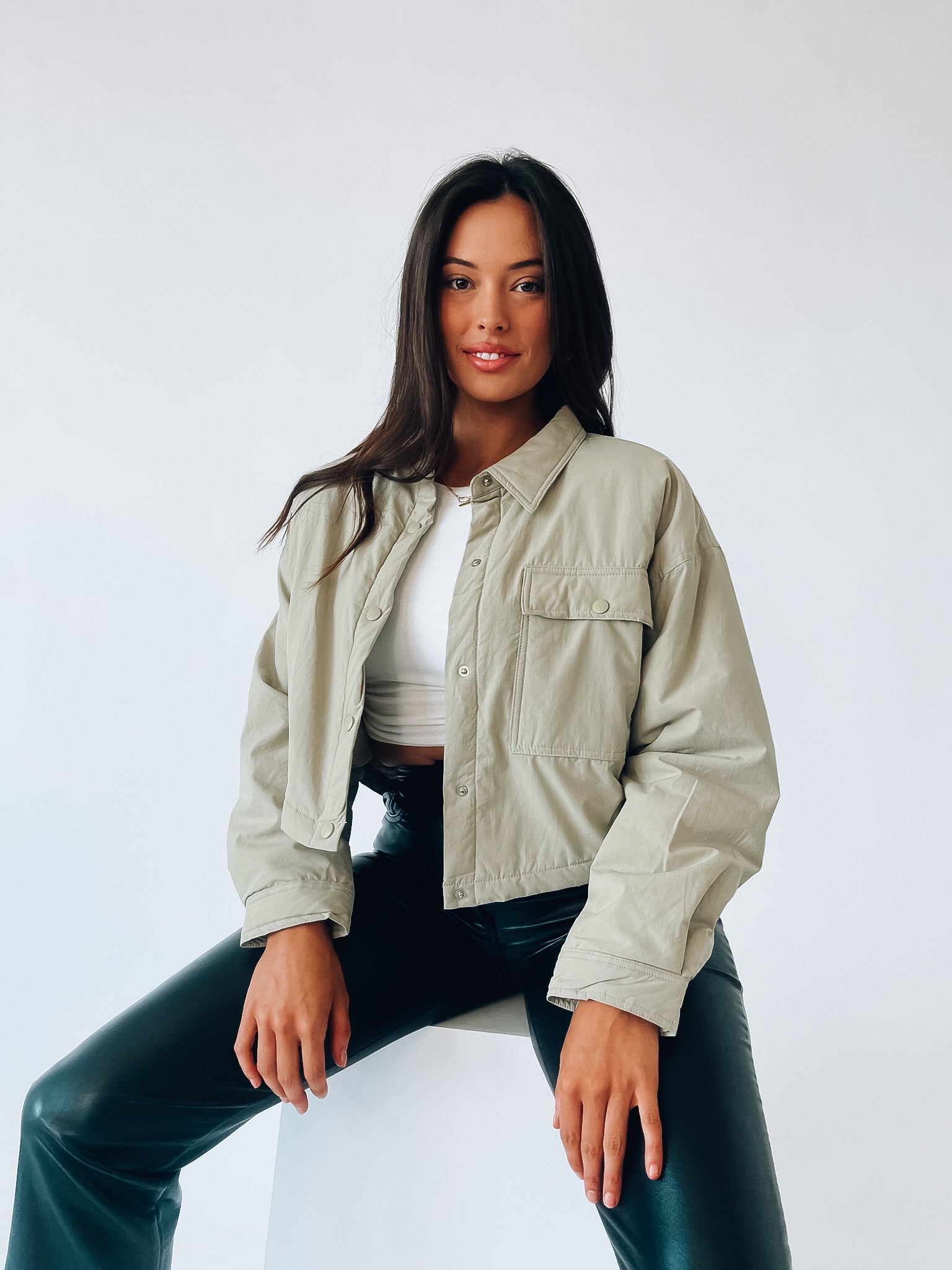 Paxton Sage Cropped Jacket