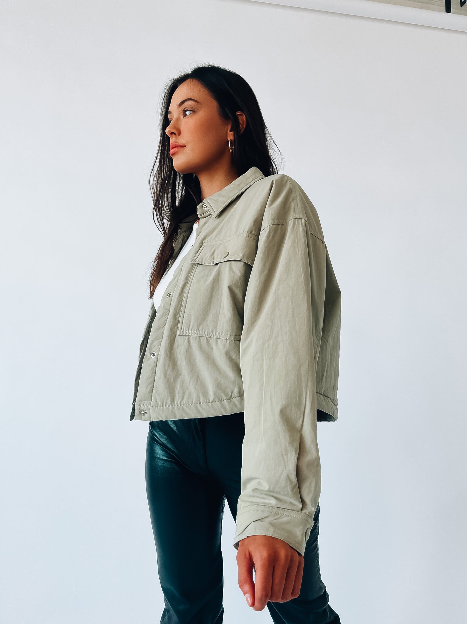 Paxton Sage Cropped Jacket