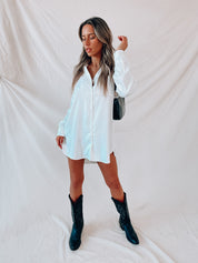 SALE :Ivory Tierra Silk Long Sleeve Dress