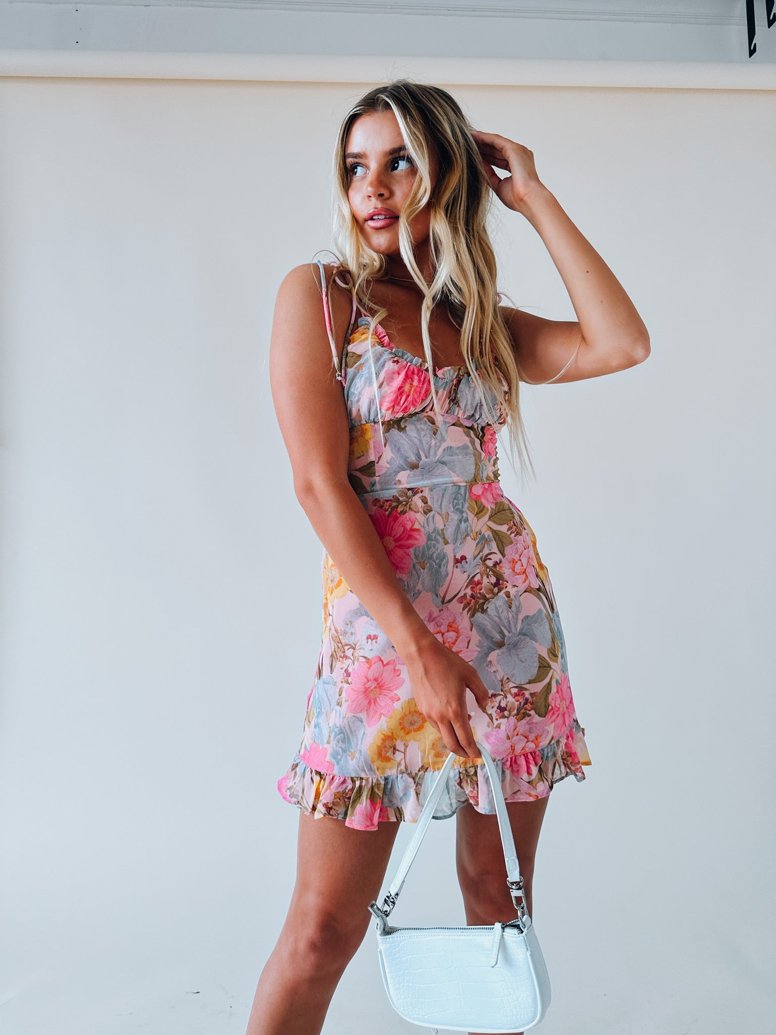 SALE :Sadie Floral Mini Dress Madida Clothing SALE :Sadie Floral Mini Dress Madida Clothing