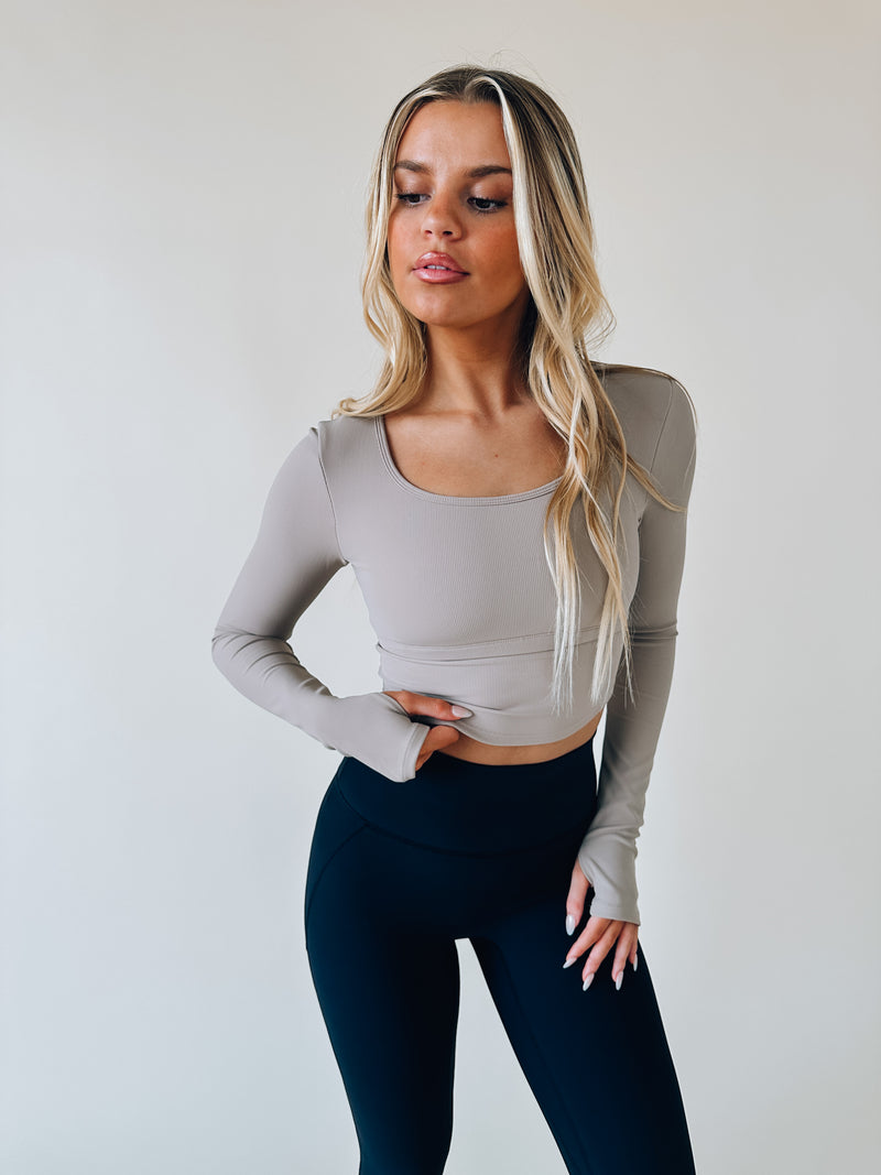 Cropped Long Sleeved Athletic Top