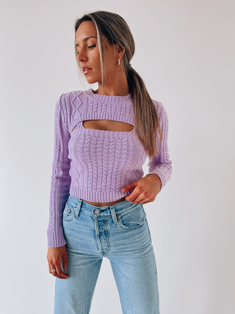 Gelina Lavender Sweater Set