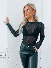 Semi Sheer Sweater Top