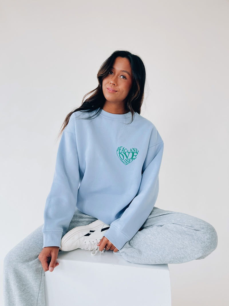Planet Peace and Love Crewneck