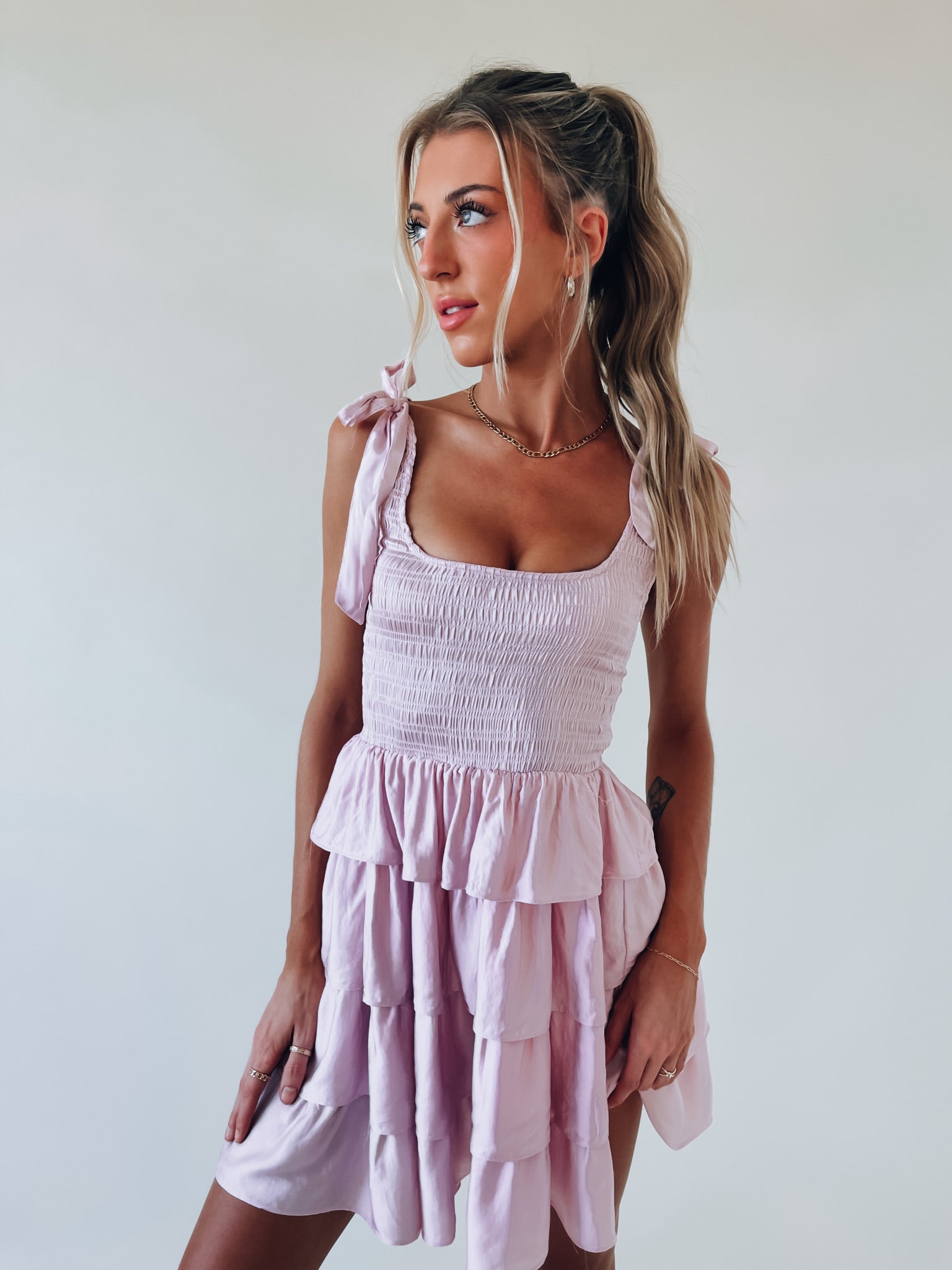 RESTOCKED: Saylor Tiered Mini Dress