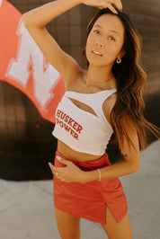 Stassi Red Leather Mini Skort