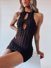 Alannah Bubble Dress In Chocolate