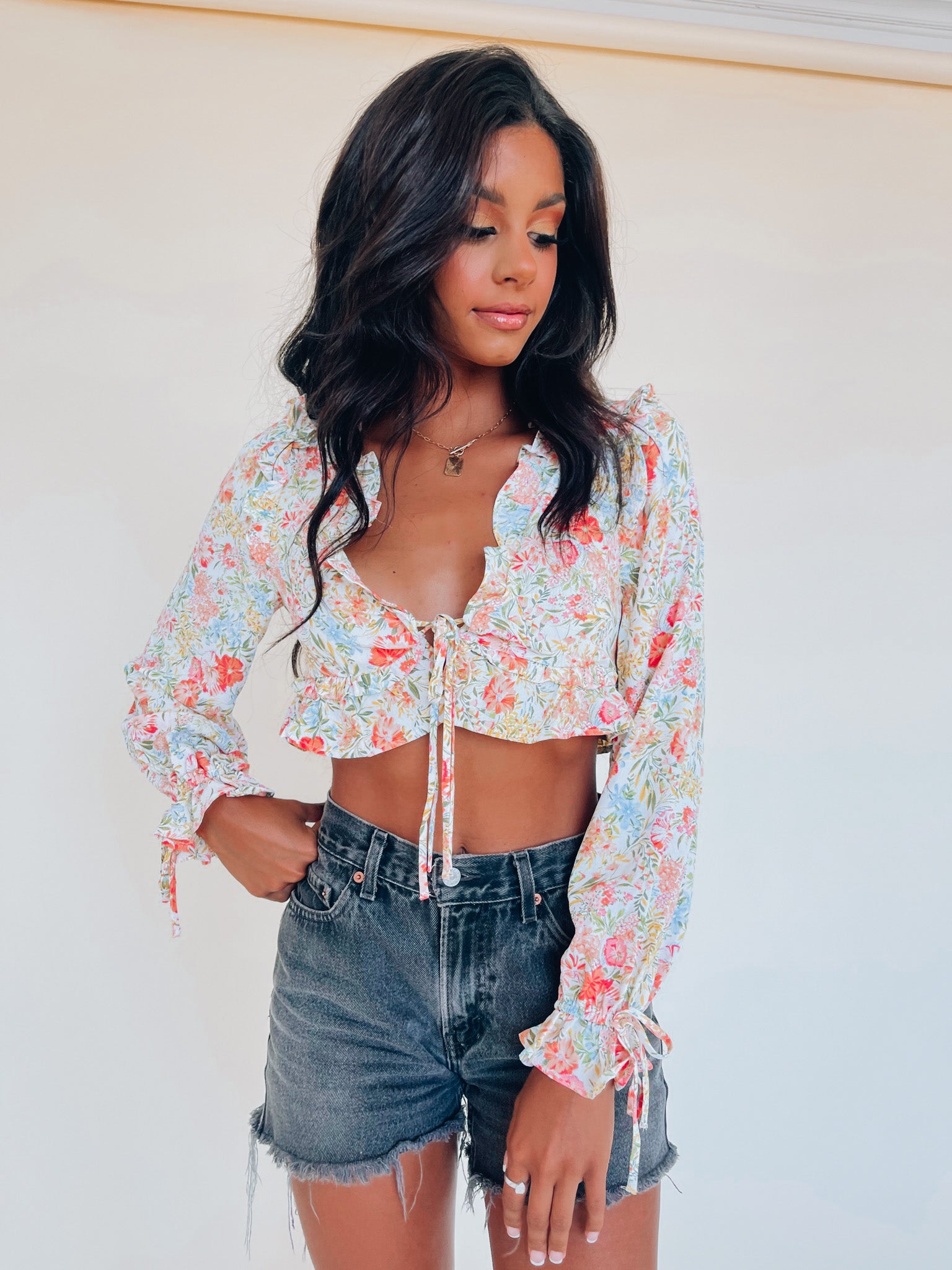 Phoebe Floral Ruffle Top