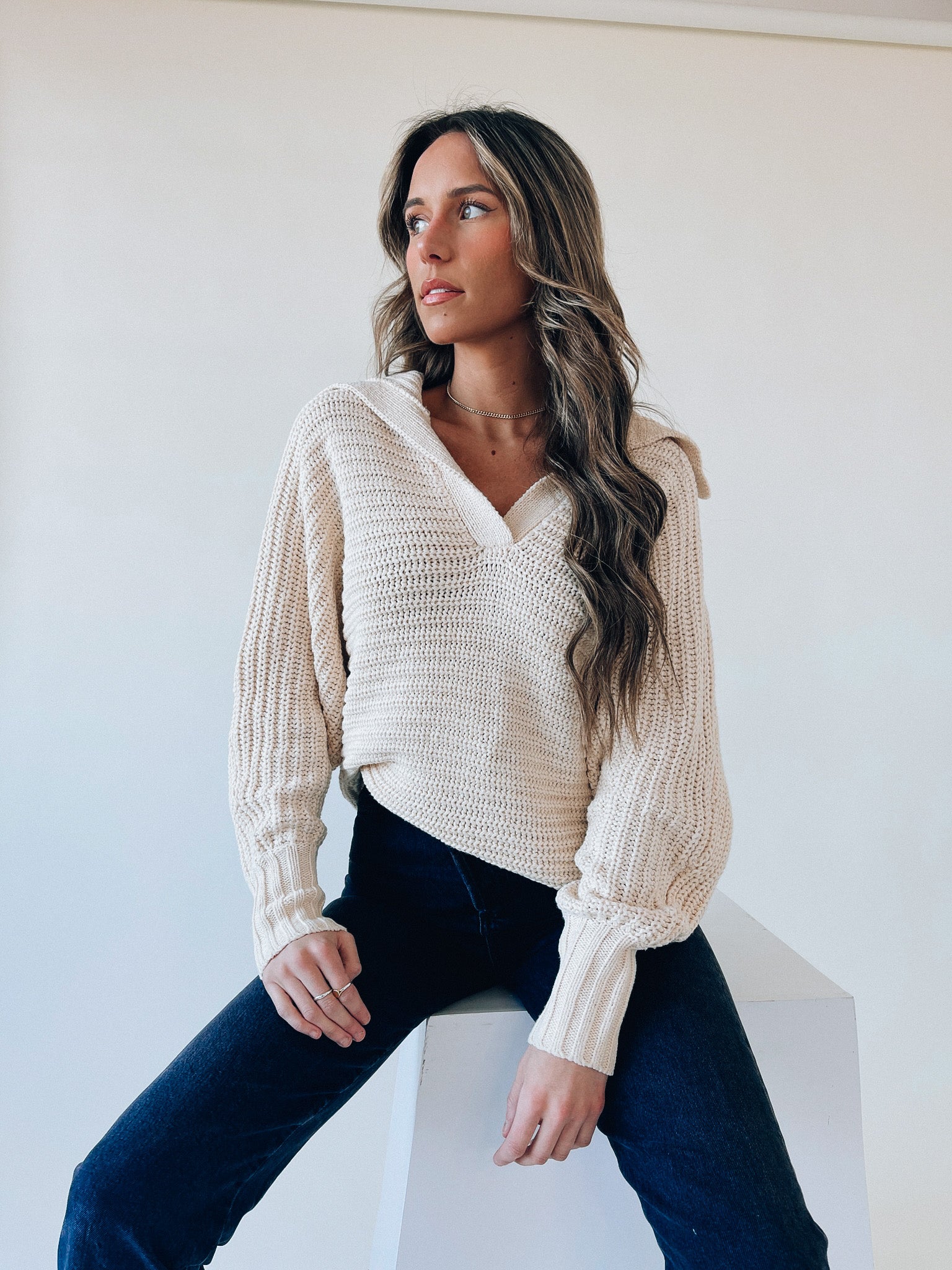 SALE :Zaria Collared Sweater